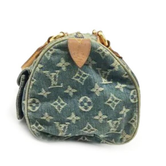 Authentic LOUIS VUITTON Monogram Denim Neo Speedy 30 Blue Handbag Shoulder Bag - Picture 5 of 16